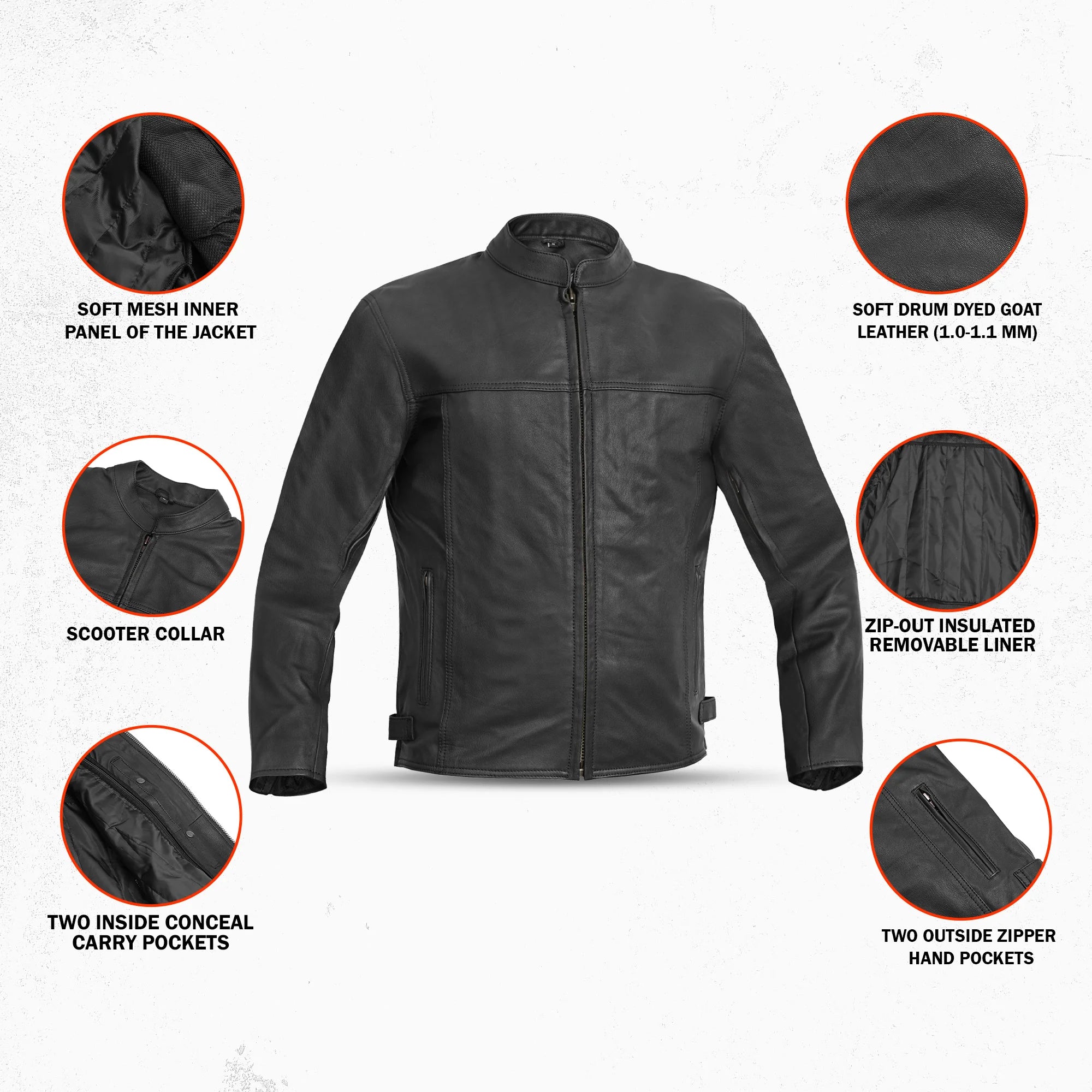 Strike Spark Men's Leather Motorcycle Jacket