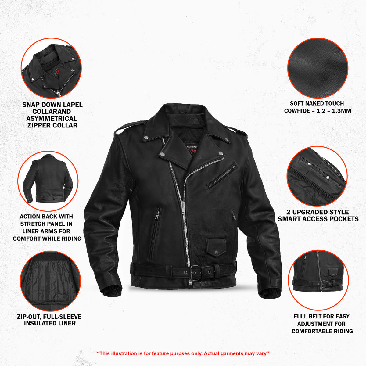 Horizon Men's Leather Motorcycle Jacket - Shop Now