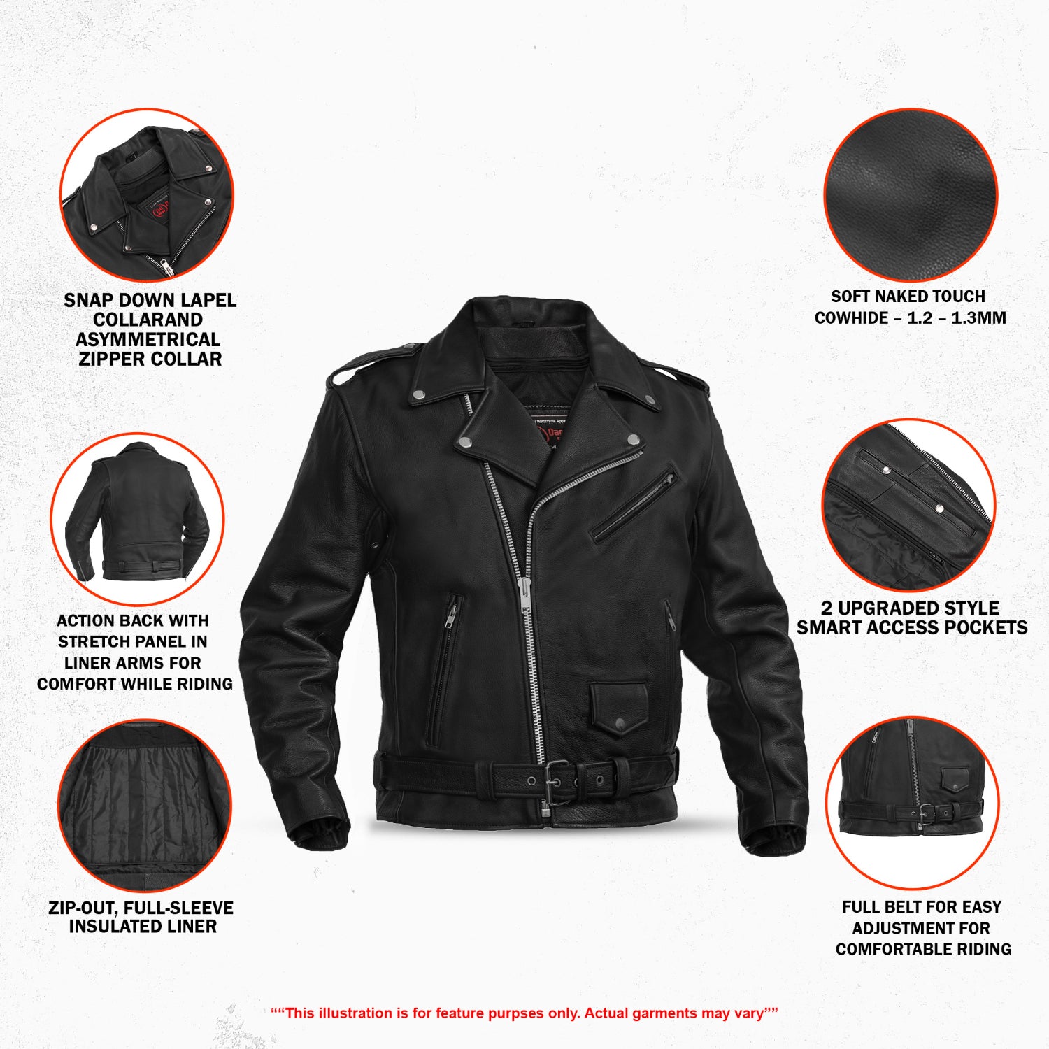 Horizon Men's Leather Motorcycle Jacket
