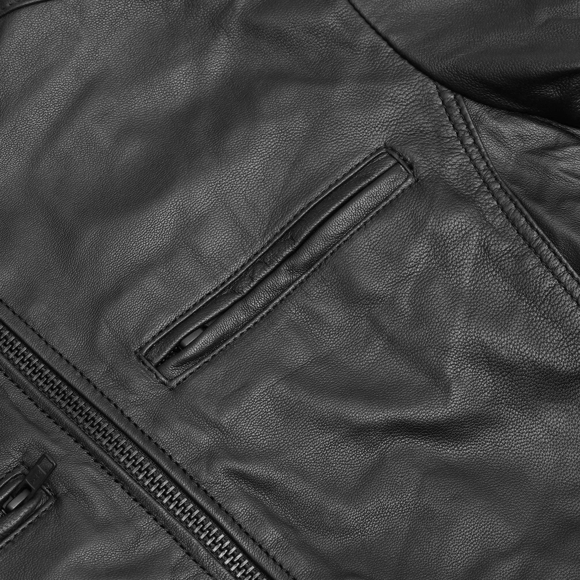 Wind Striker Men's Leather Motorcycle Jacket