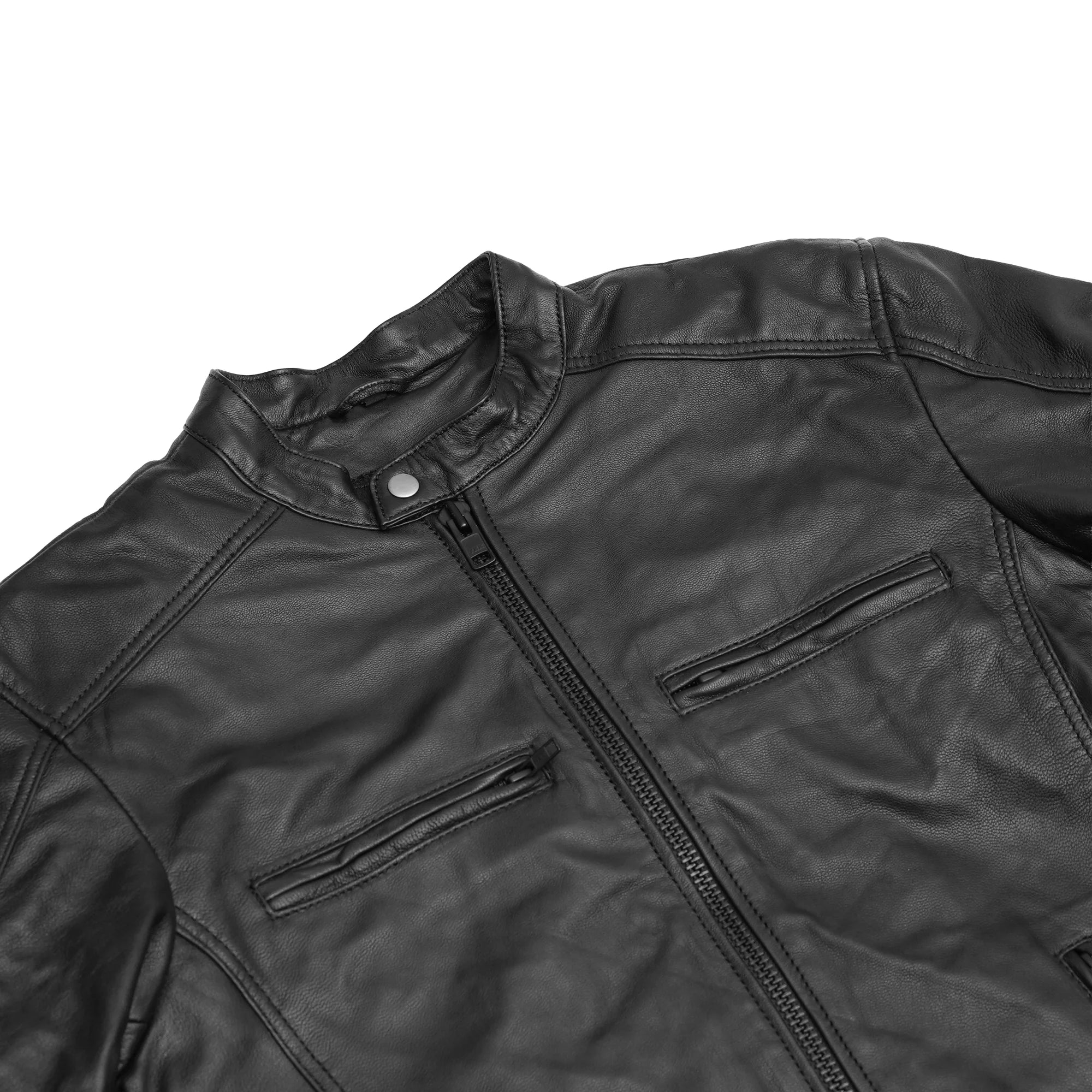 Wind Striker Men's Leather Motorcycle Jacket