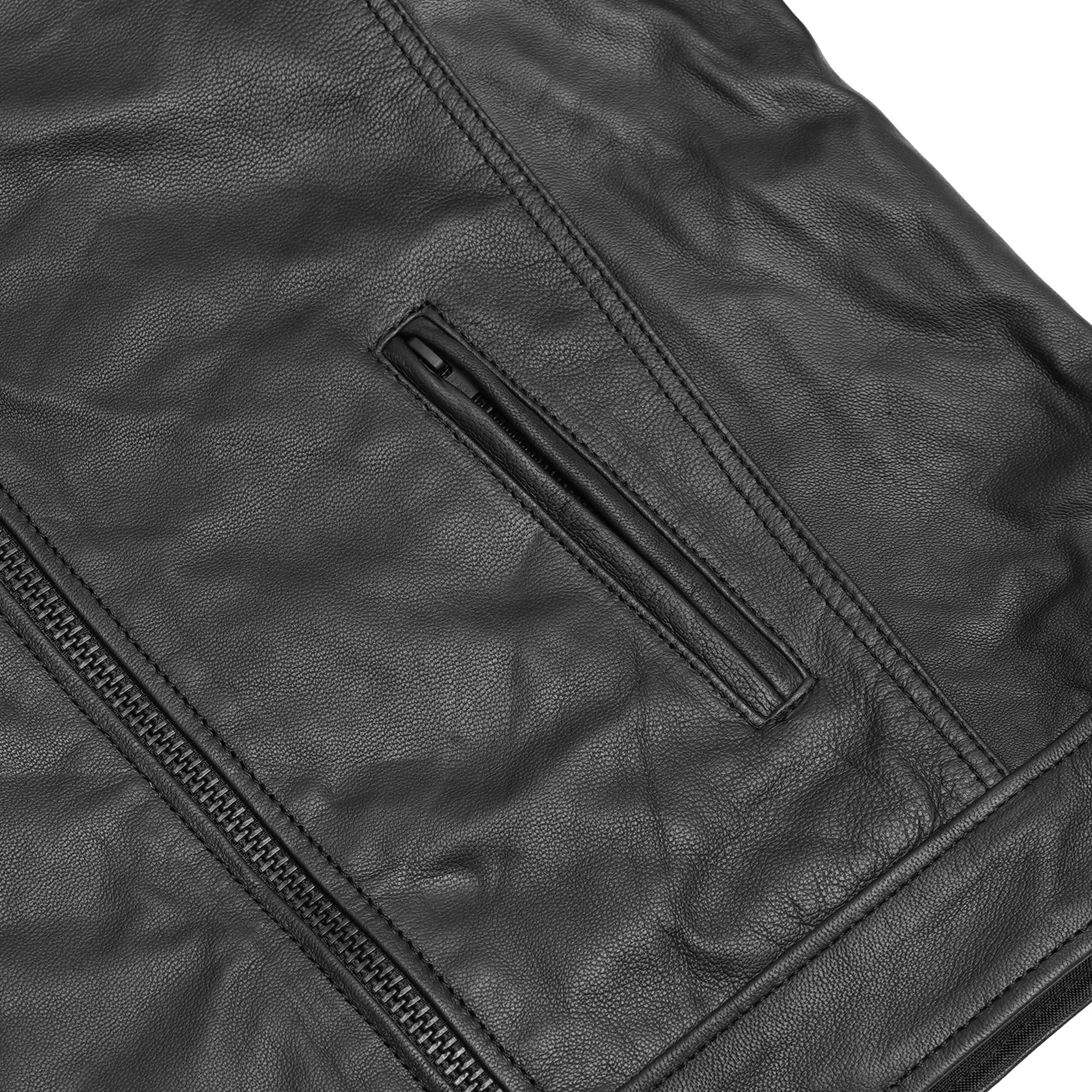 Wind Striker Men's Leather Motorcycle Jacket
