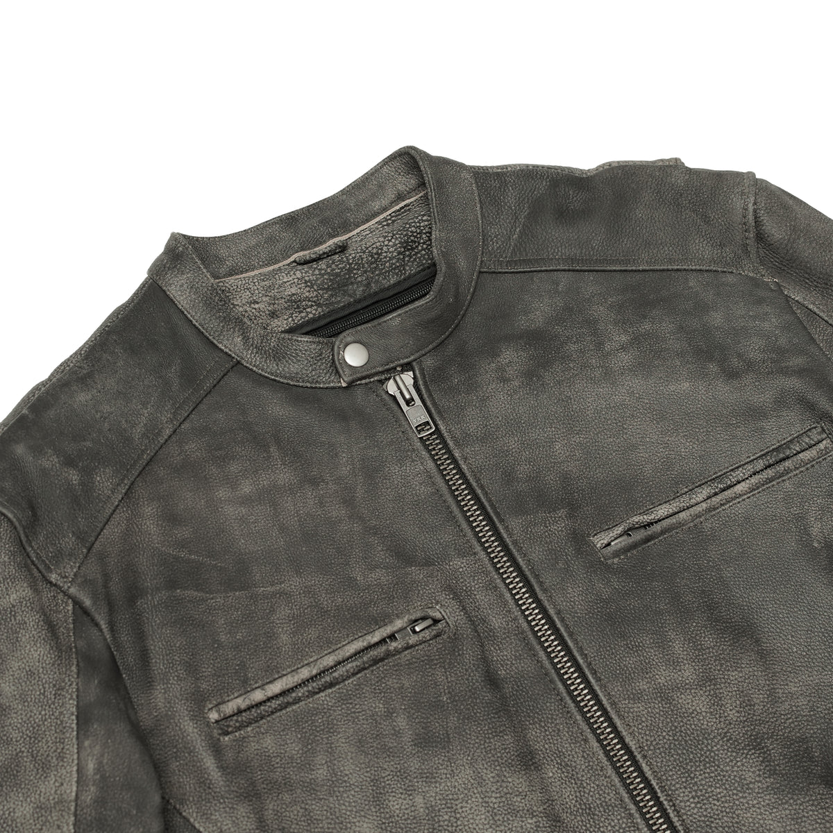 RevX Men's Leather Motorcycle Jacket