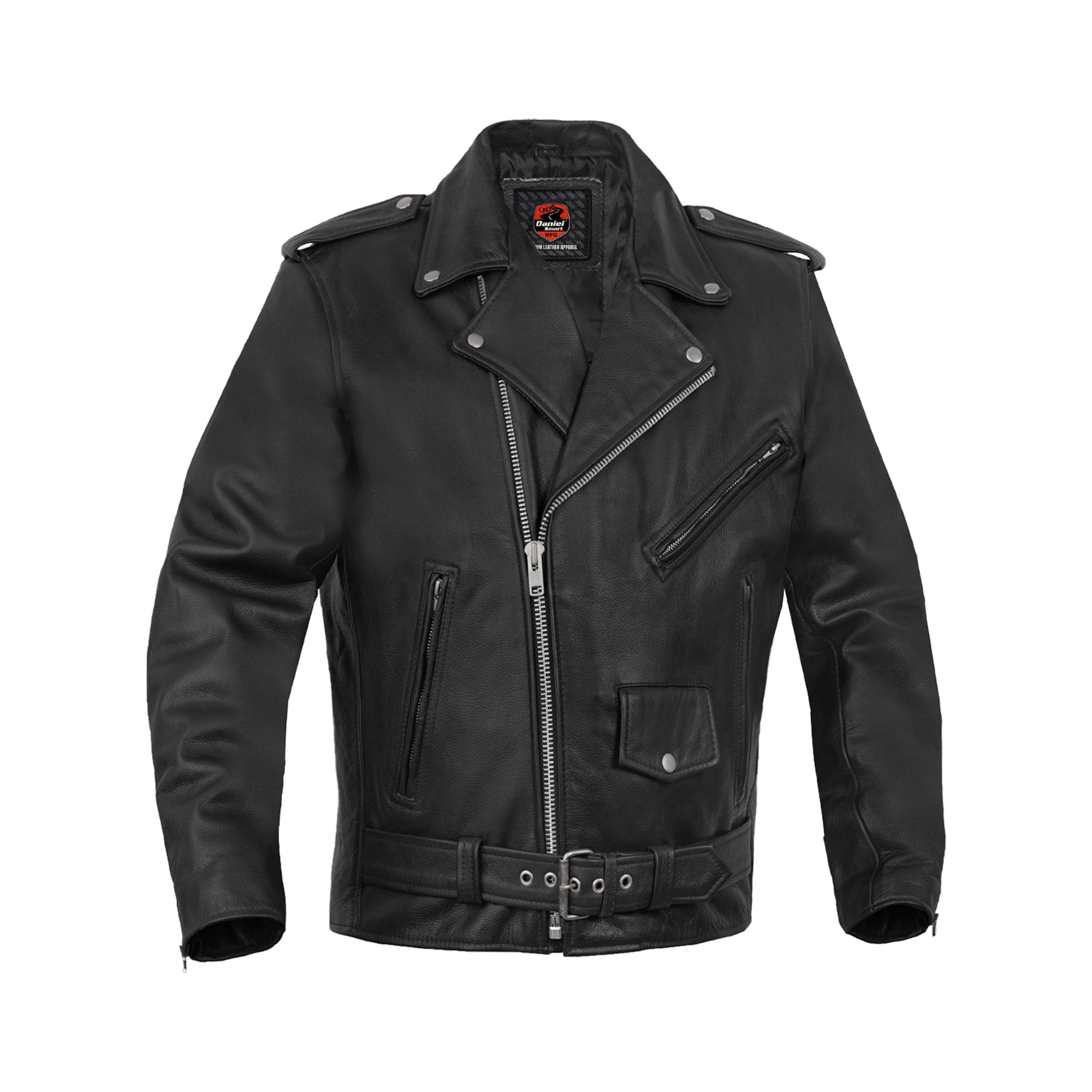 Road Warrior Men's Leather Motorcycle Jacket