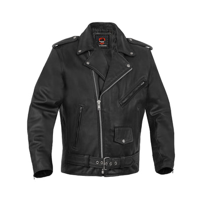 Road Warrior Men's Leather Motorcycle Jacket