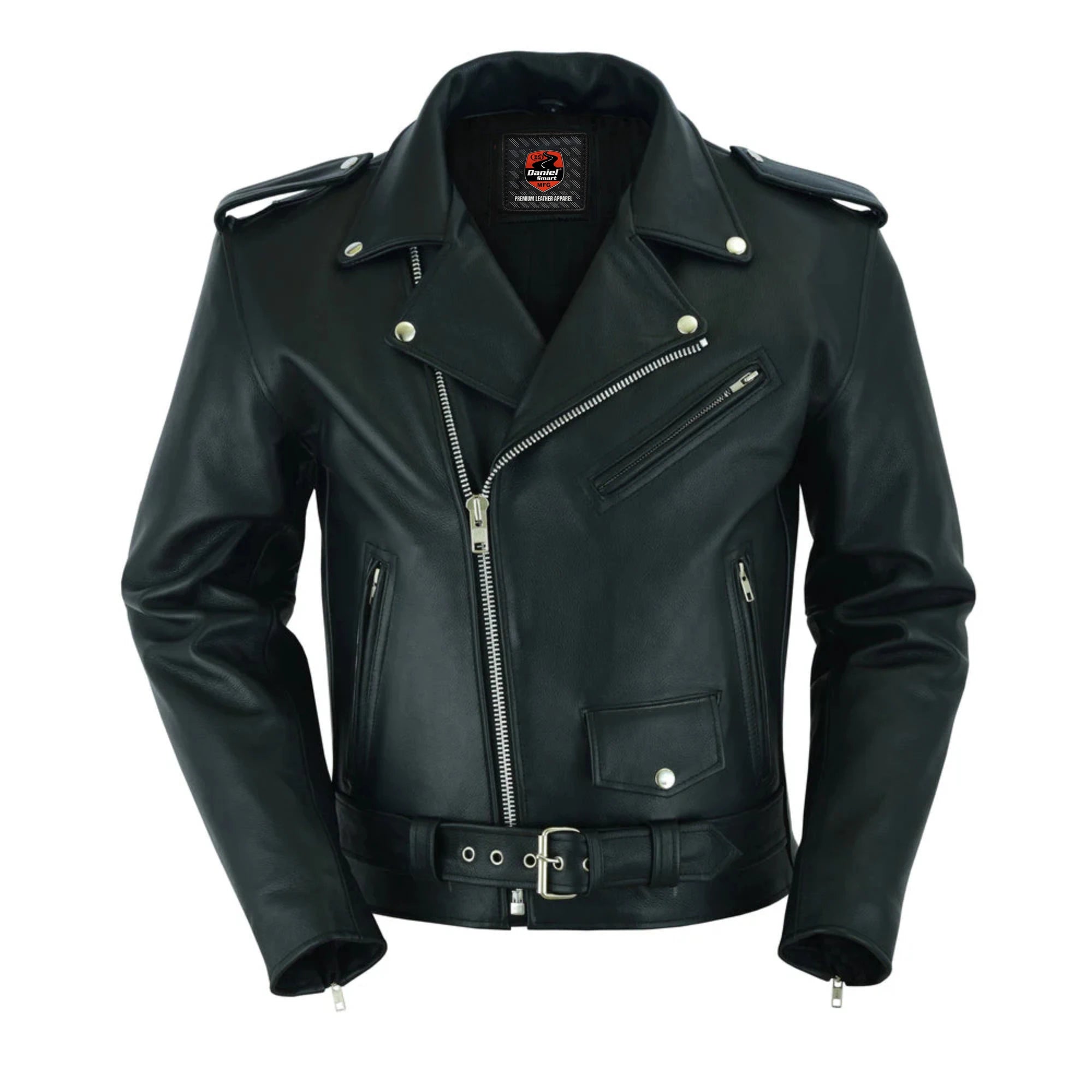 Road Warrior Men's Leather Motorcycle Jacket