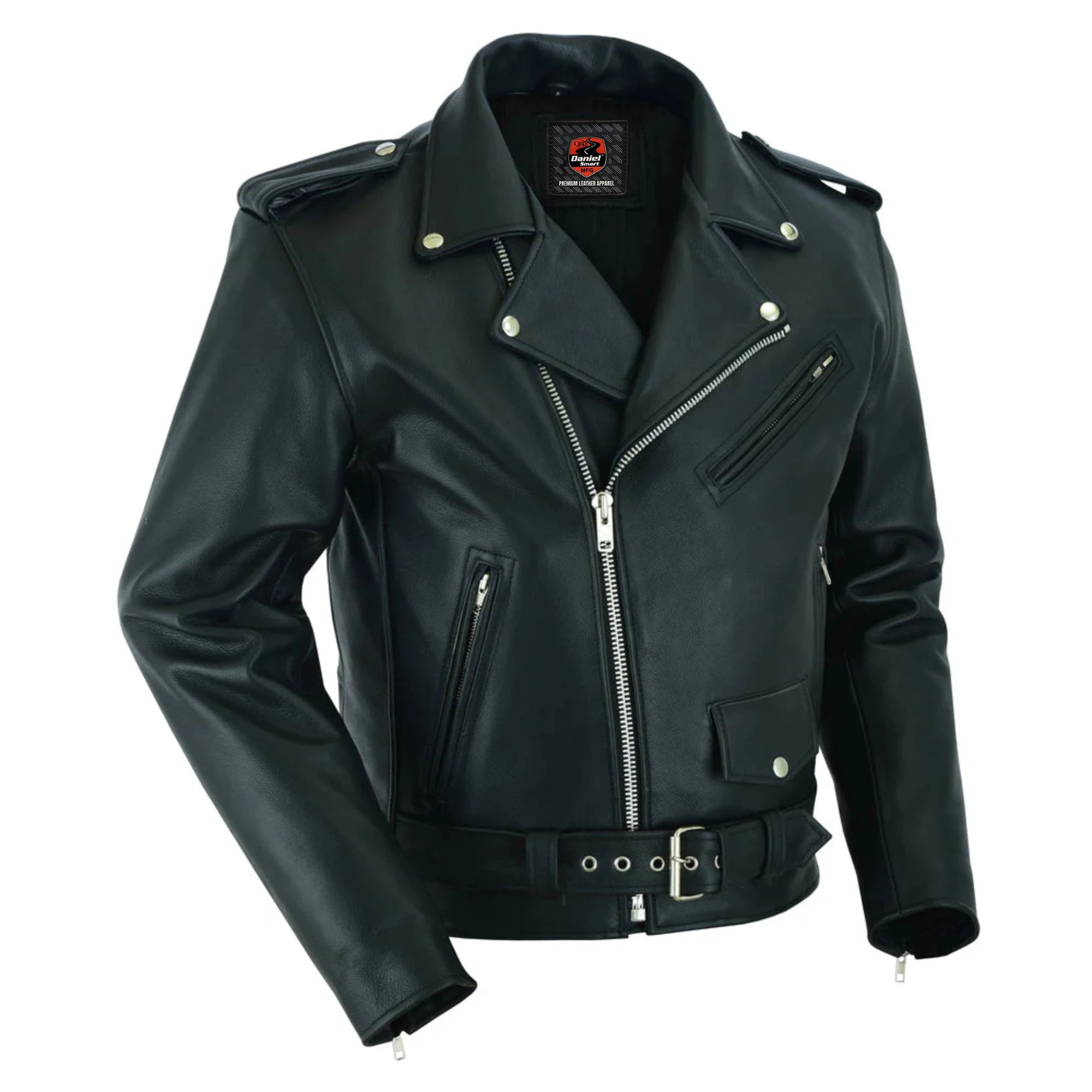 Road Warrior Men's Leather Motorcycle Jacket