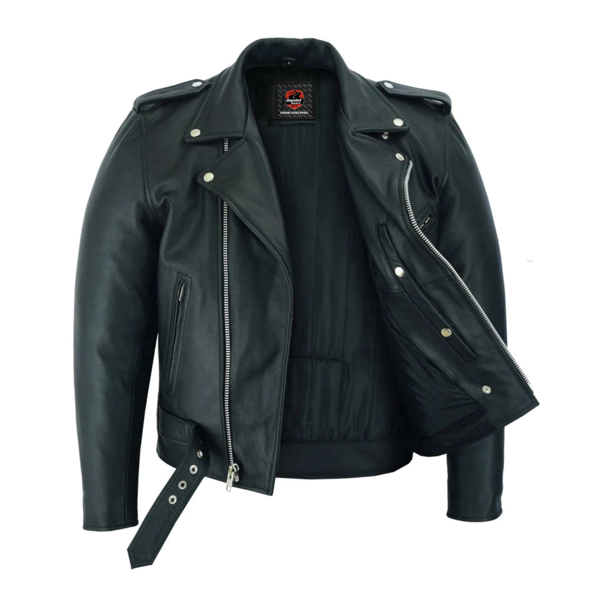 Road Warrior Men's Leather Motorcycle Jacket