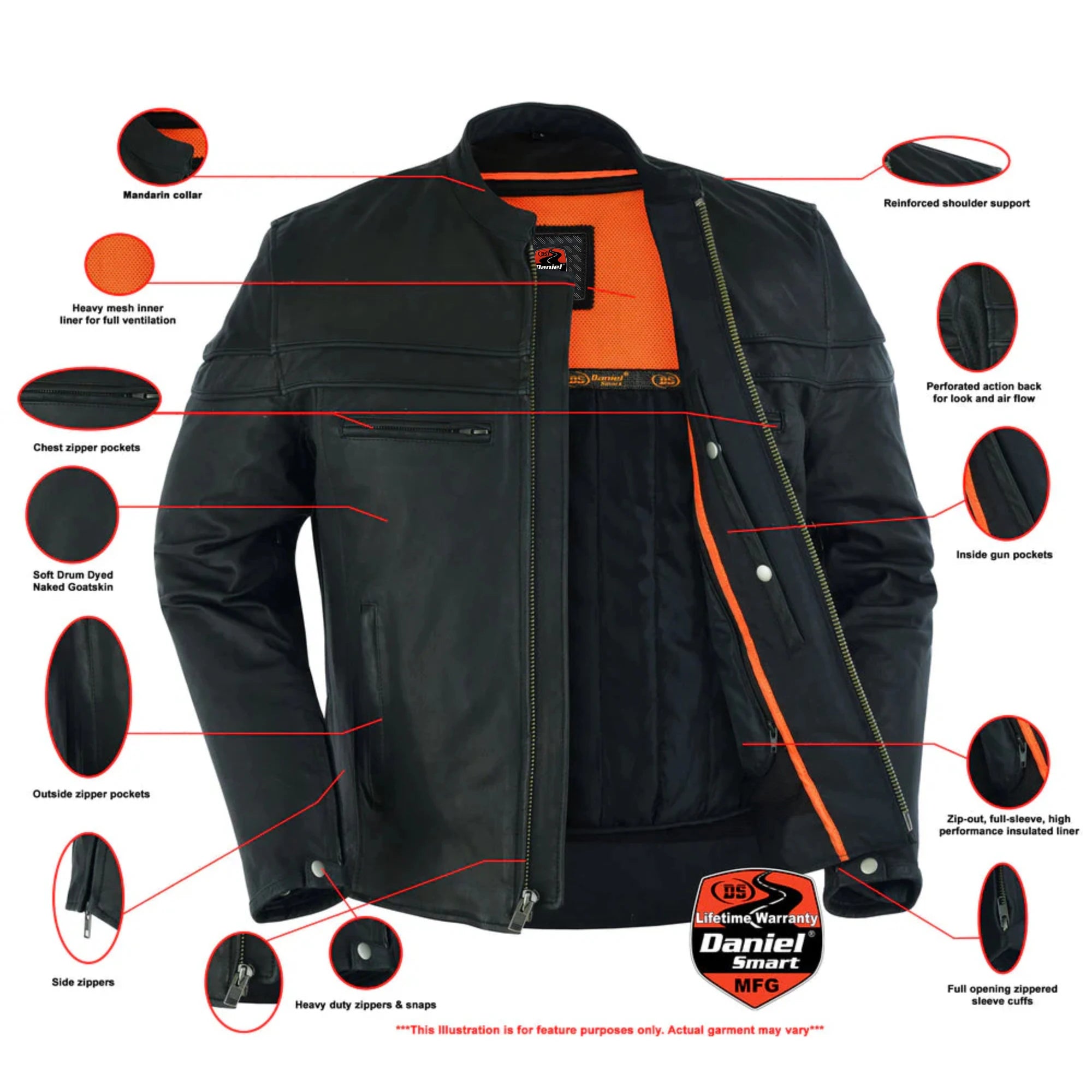 Asphalt Men's Leather Motorcycle Jacket