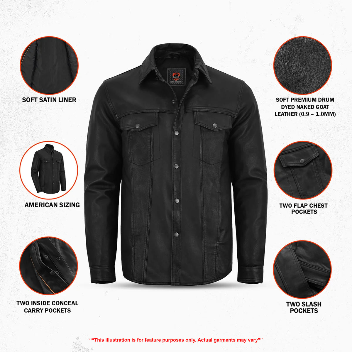 Fusion Drift™ - Men's Leather Motorcycle Shirt