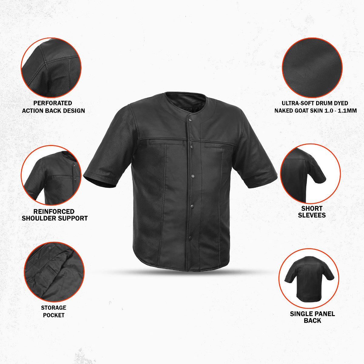 Inferno - Men's Leather Motorcycle Shirt
