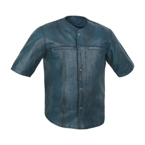 Cobra Wave - Men's Leather Motorcycle Shirt