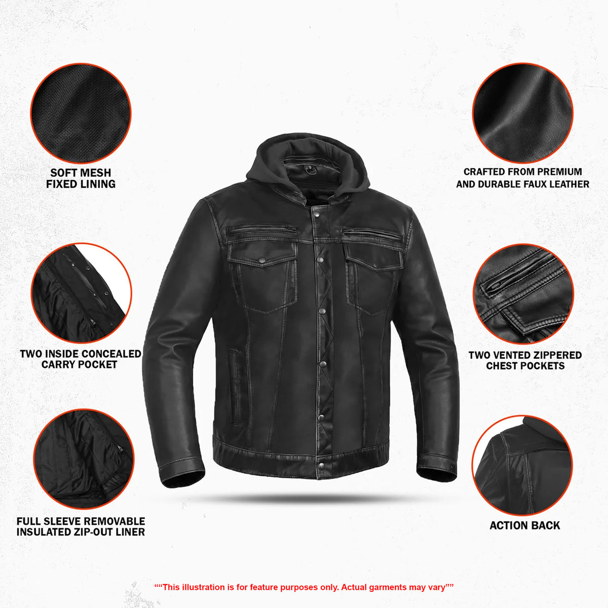 Nico Men's Faux Leather Motorcycle Jacket