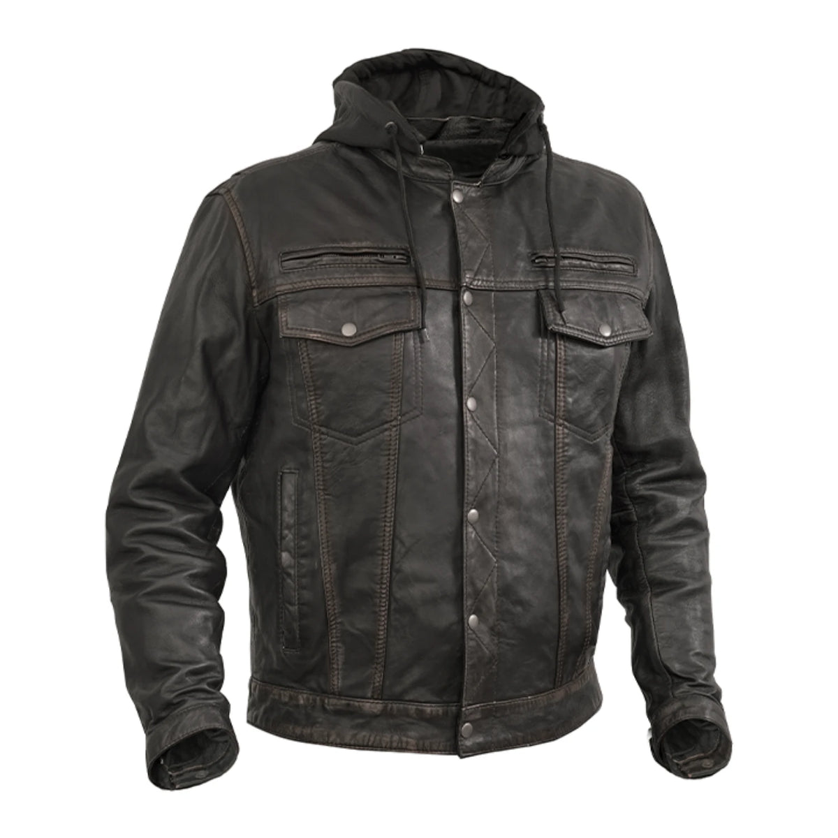 Gladius™ Men's Leather Motorcycle Jacket - Safety & Style