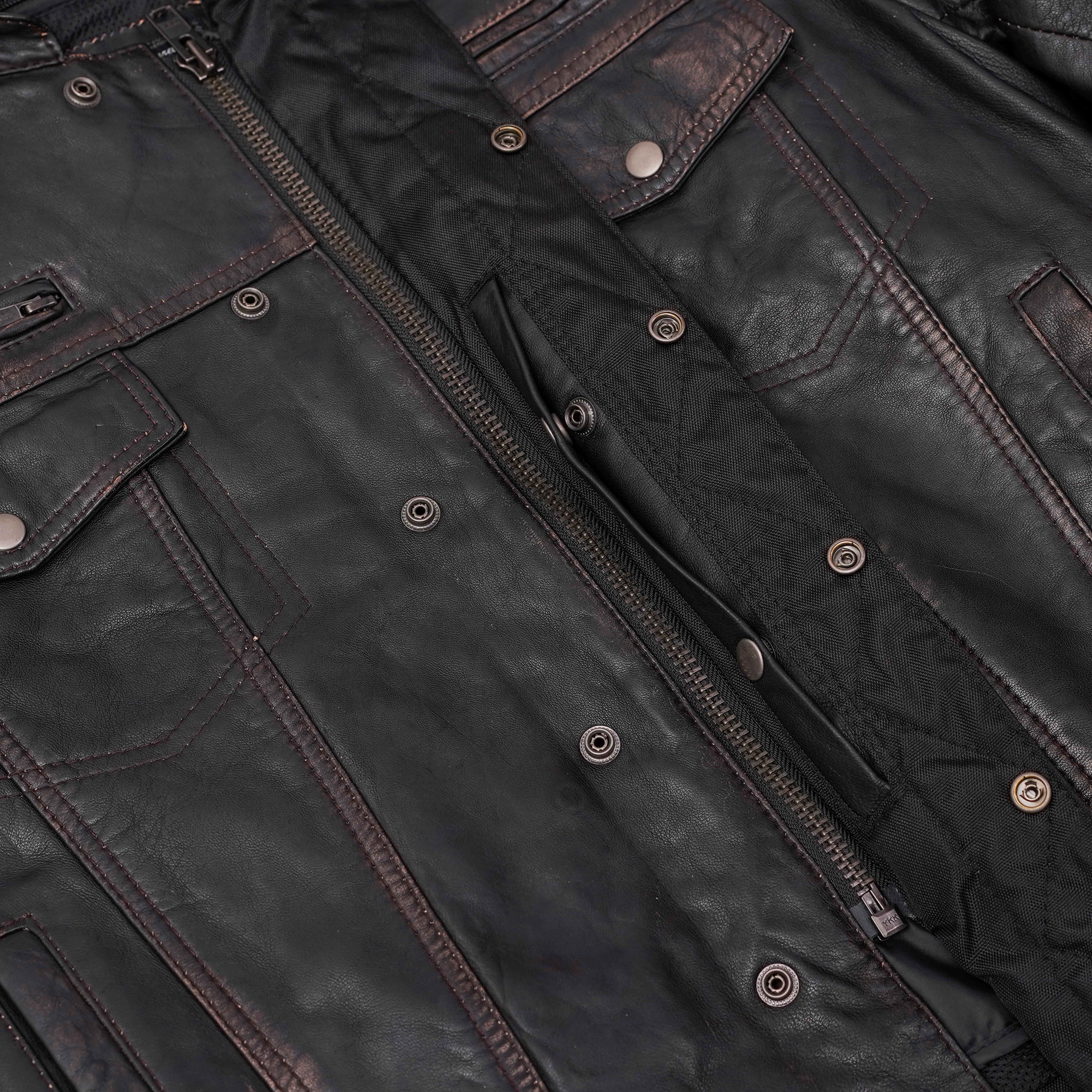 Gladius™ Men's Leather Motorcycle Jacket - Safety & Style