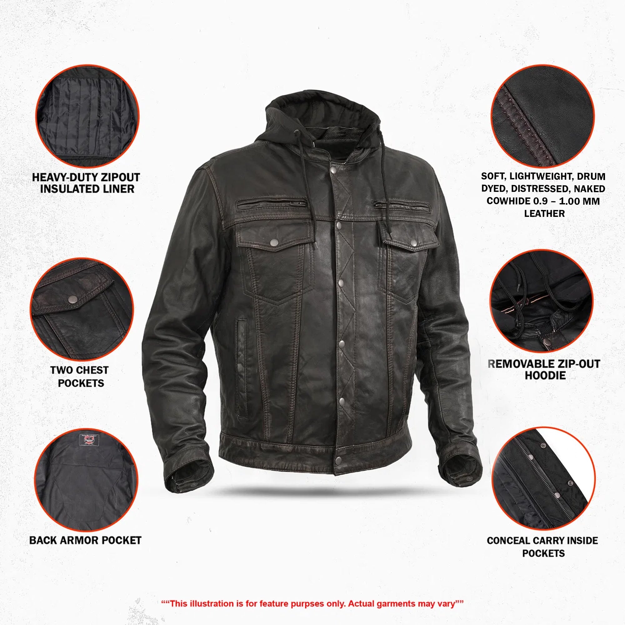 Gladius™ Men's Leather Motorcycle Jacket