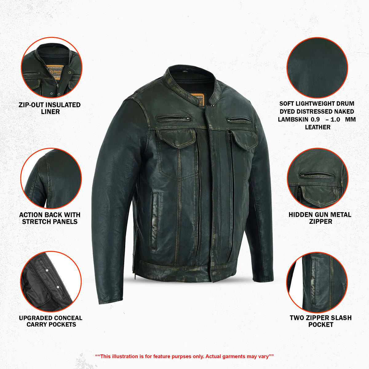 Nitro Pulse Men's Leather Motorcycle Jacket