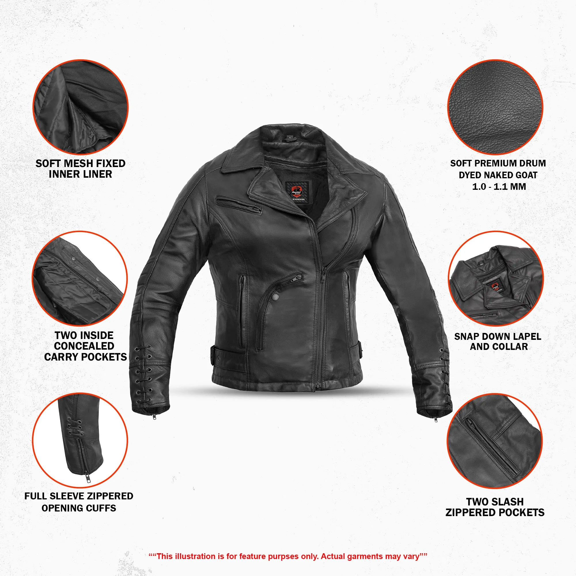 Dark Mirage Women's Leather Motorcycle Jacket