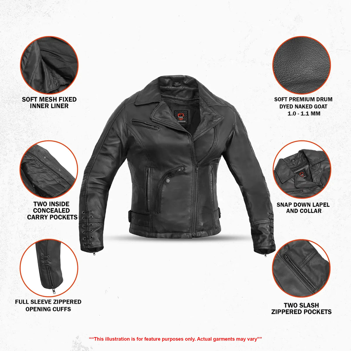 Dark Mirage Women's Leather Motorcycle Jacket