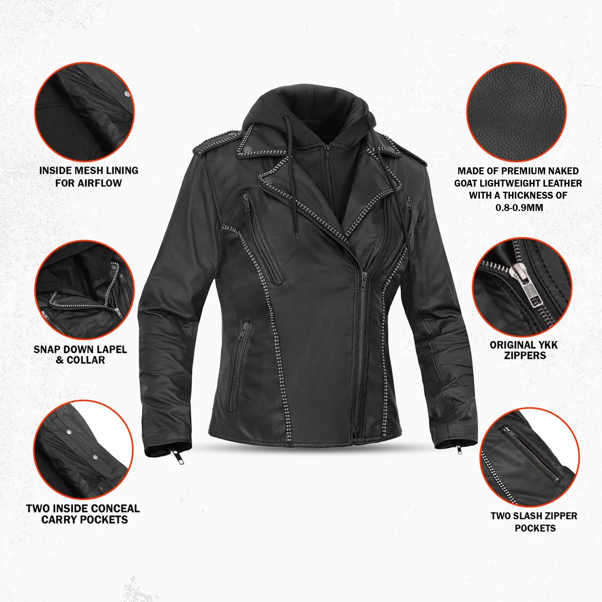 Velmora - Women’s Leather Motorcycle Jacket