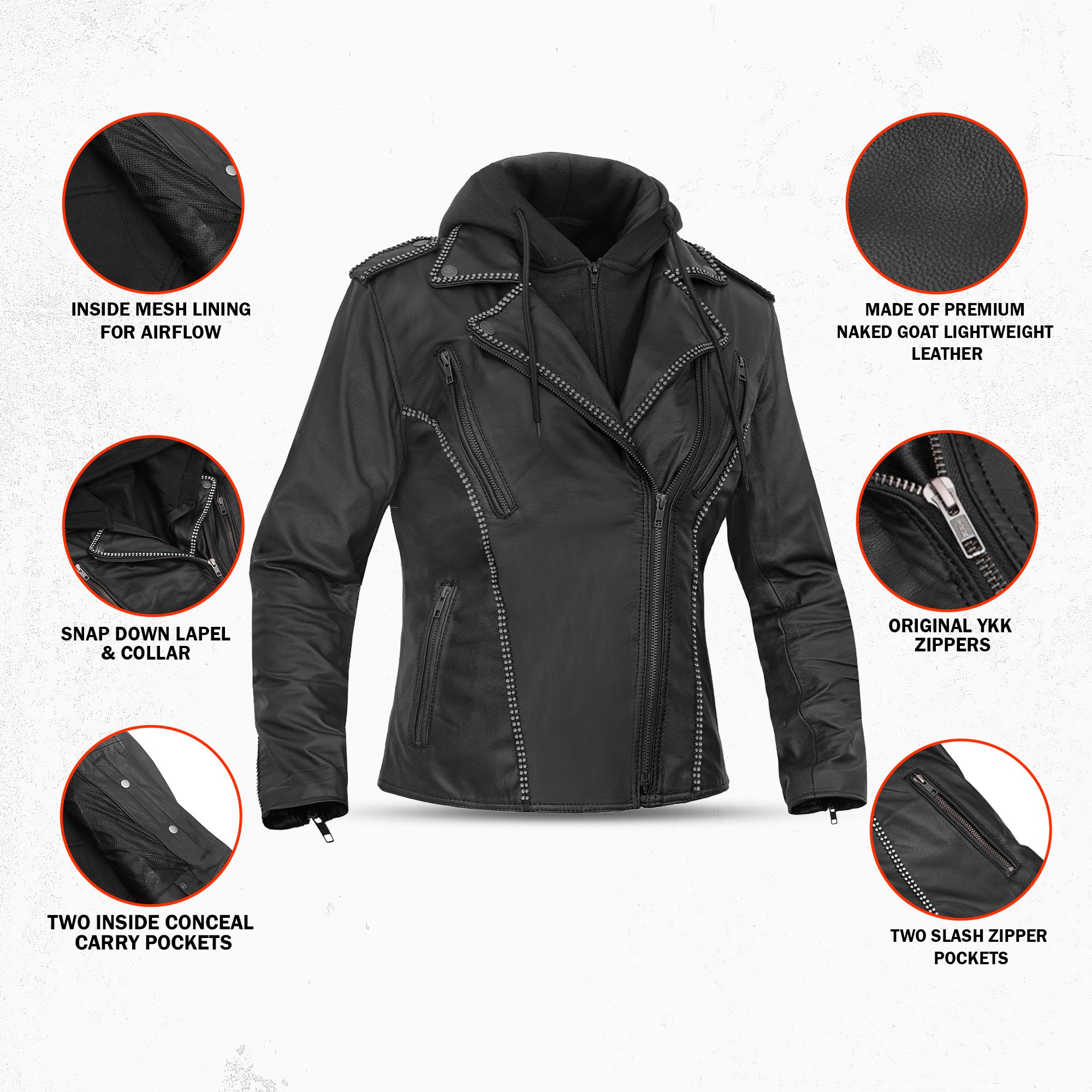 Velmora - Women’s Leather Motorcycle Jacket