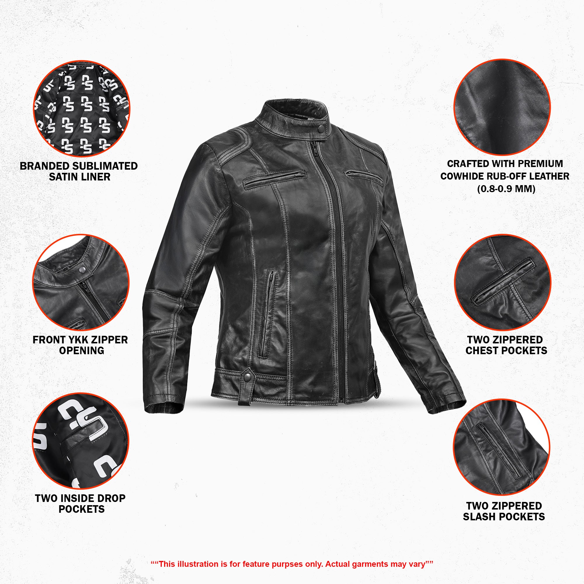 Aurelia Women's Leather Motorcycle Jacket