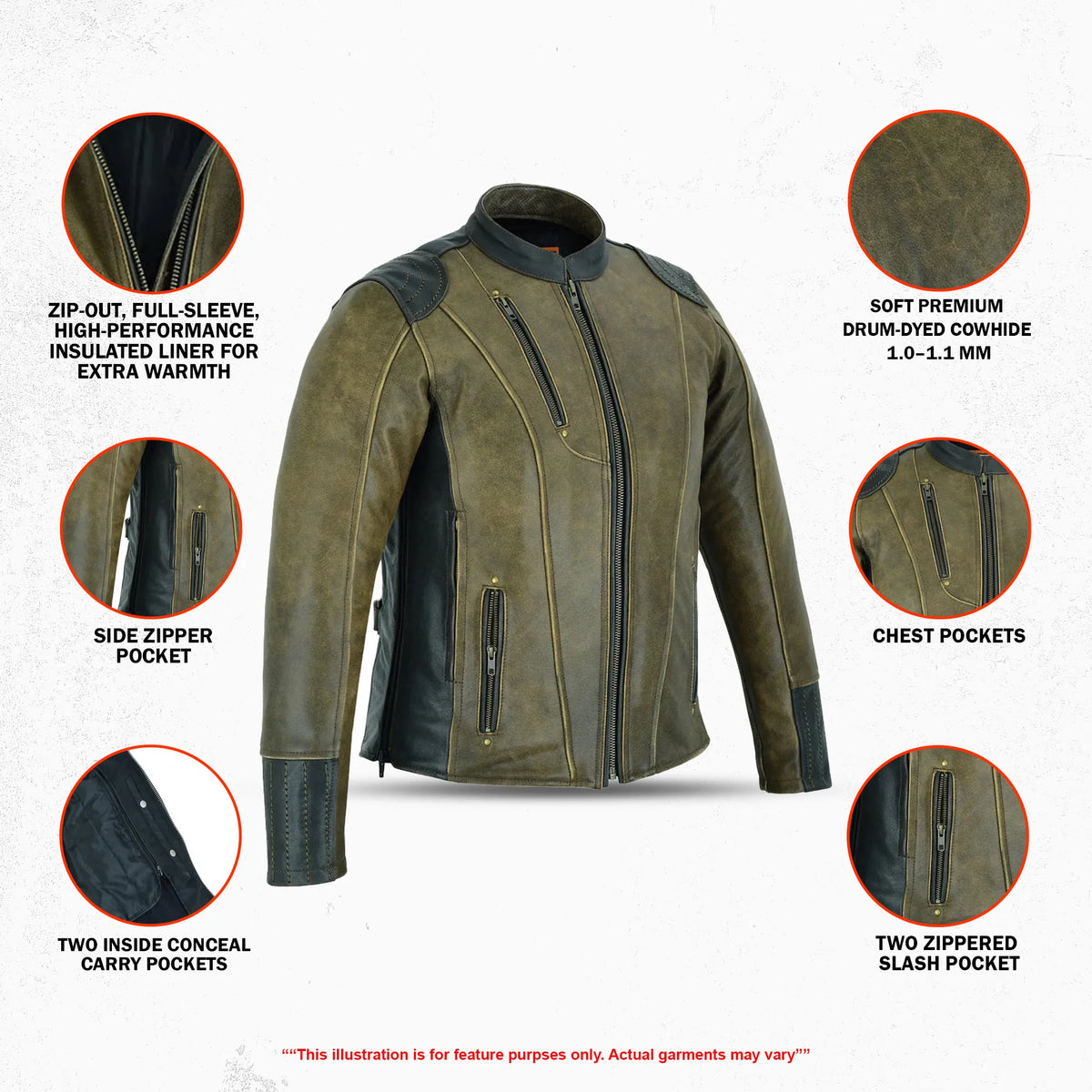 Luna Rider Women's Leather Motorcycle Jacket