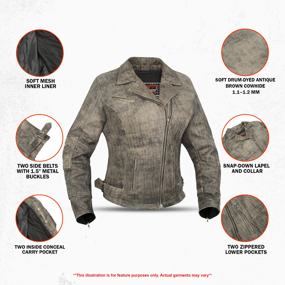 Velvet Vixen Women's Leather Motorcycle Jacket