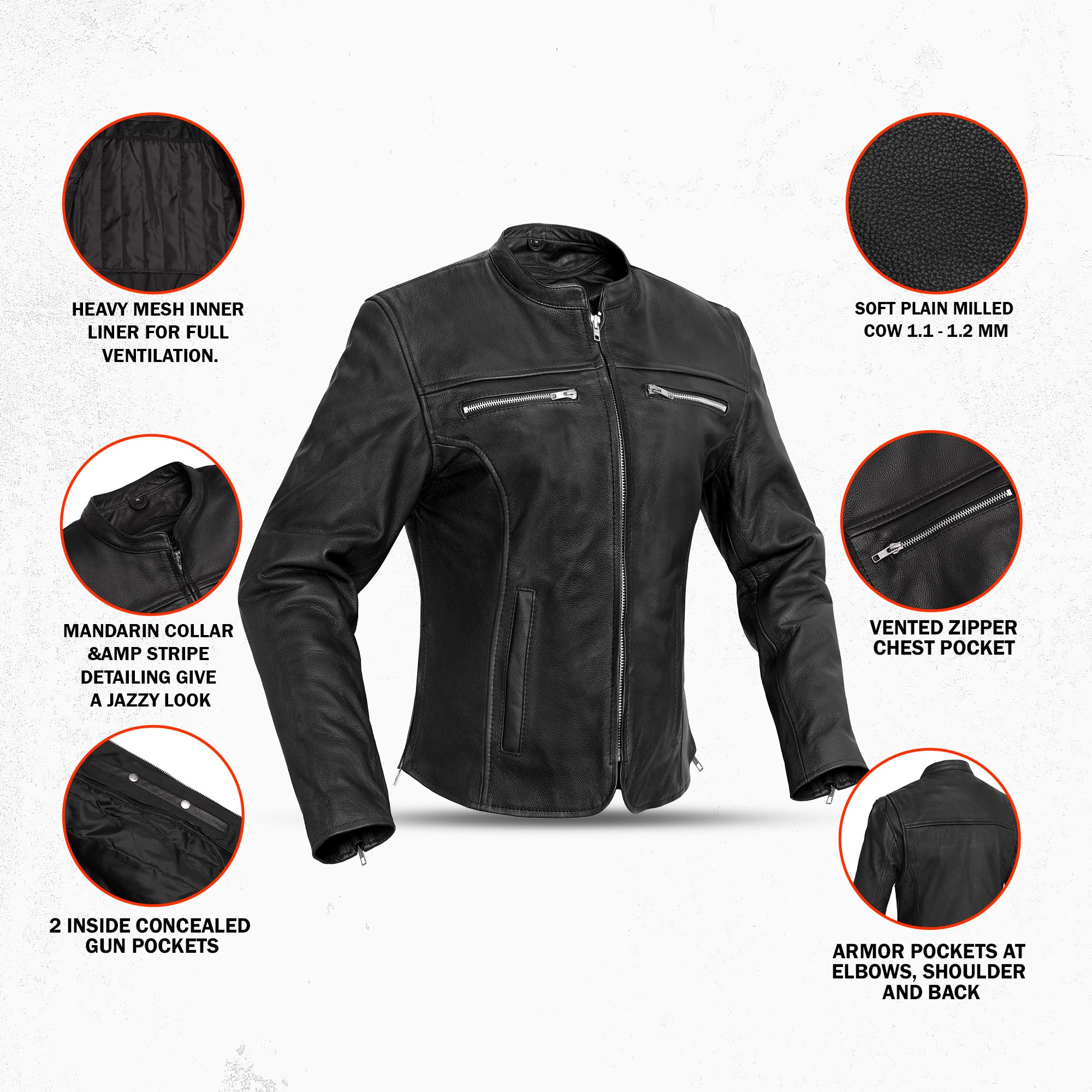 Storm Whisper Women's Leather Motorcycle Jacket