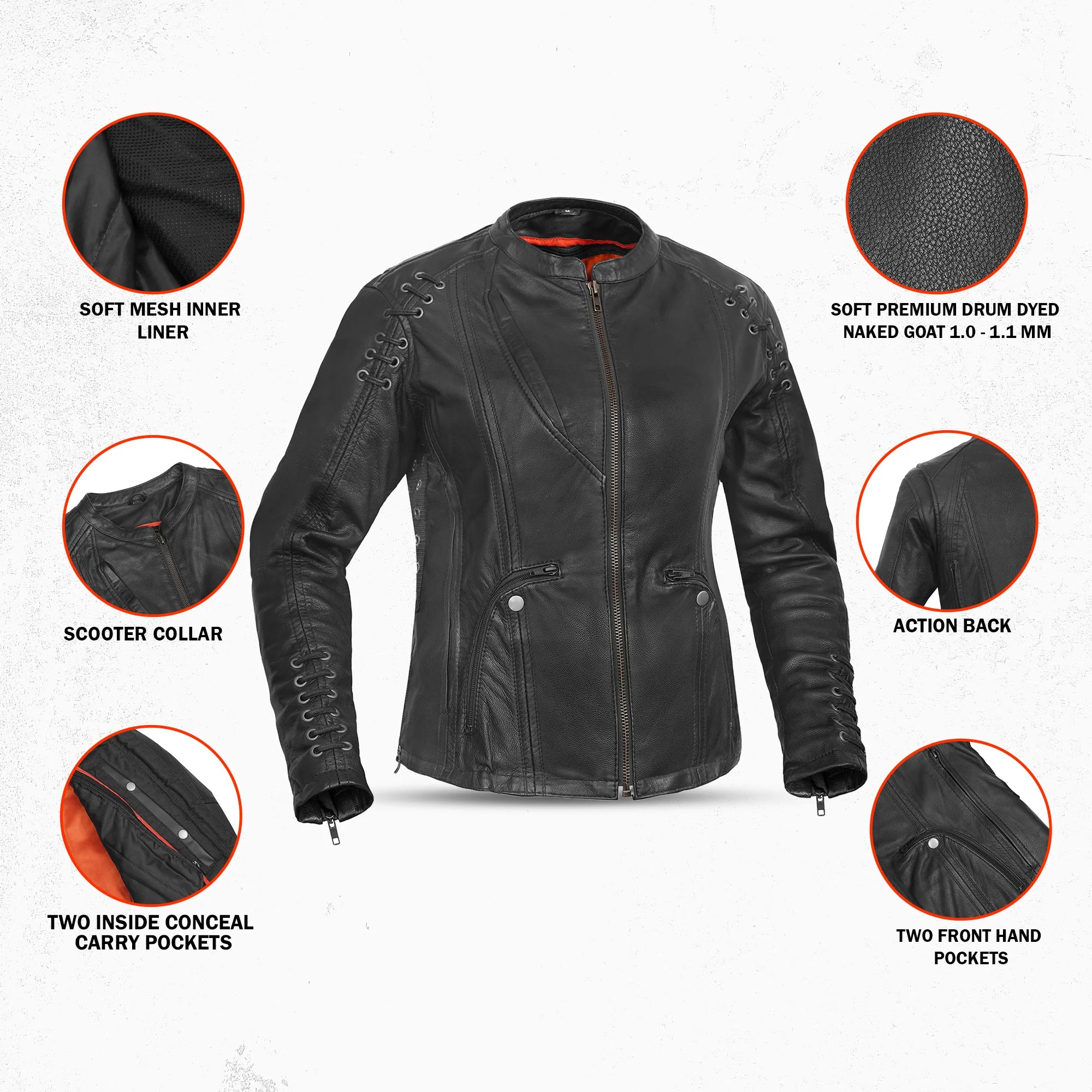 Raven Blaze™ Women's Leather Motorcycle Jacket