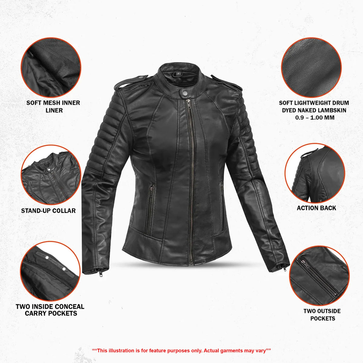 Thunder Rose Women's Leather Motorcycle Jacket