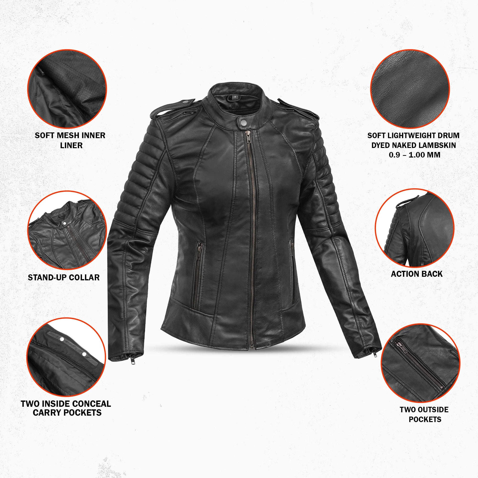 Thunder Rose Women's Leather Motorcycle Jacket