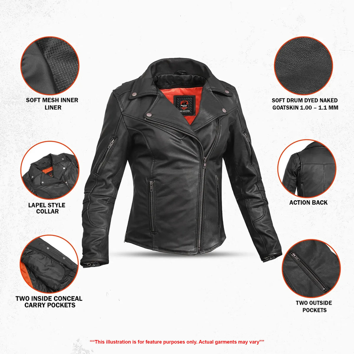 Scarlet Fury Women's Leather Motorcycle Jacket