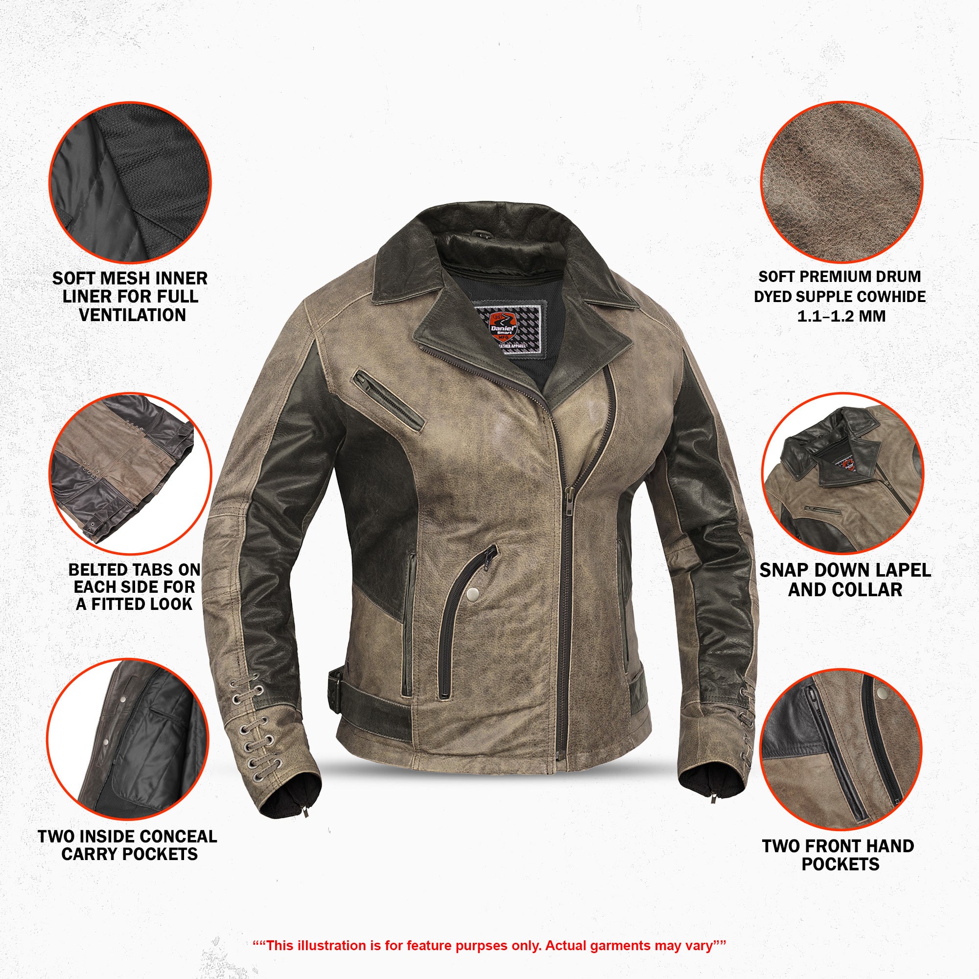 Wild Eclipse Women's Leather Motorcycle Jacket