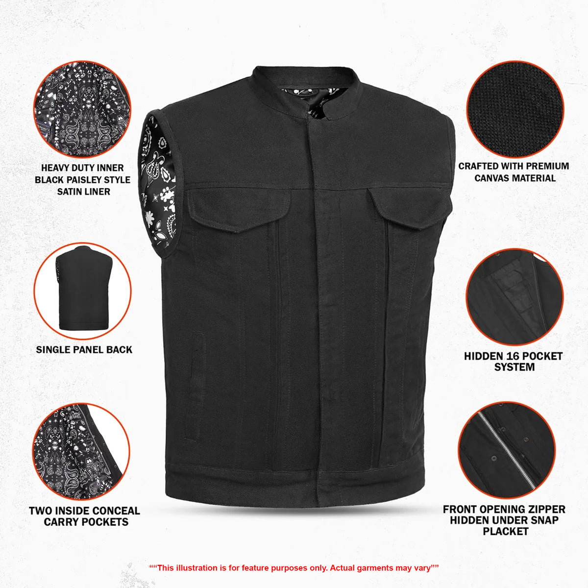 Mystery Men's Textile Motorcycle Vest