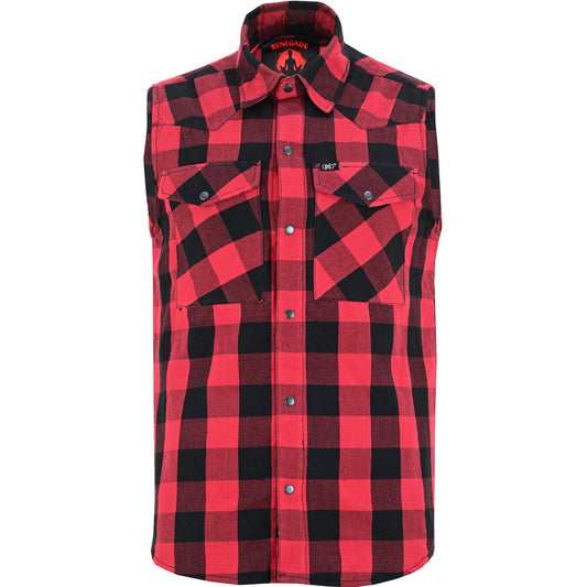 Red Styler Men’s Red and Black Sleeveless Flannel