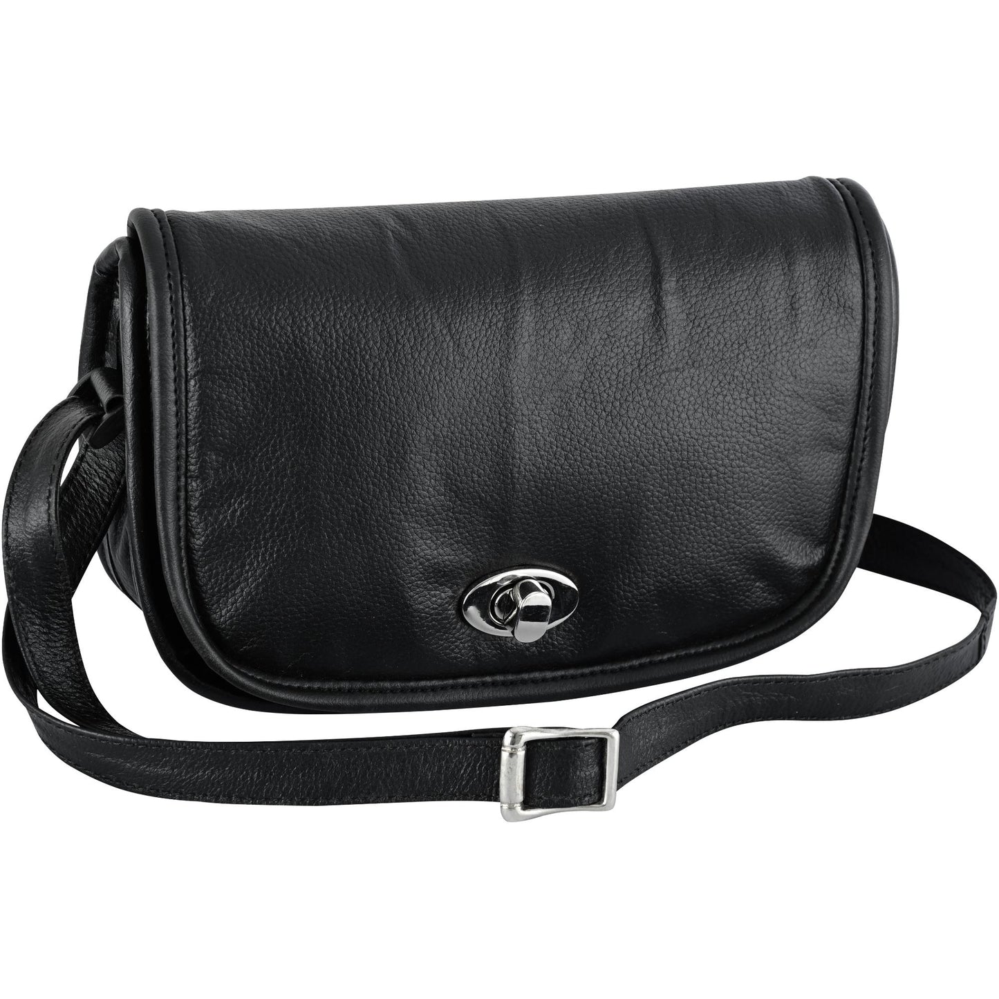 DS8500 Women's Black Construction Leather Purse/Shoulder Bag