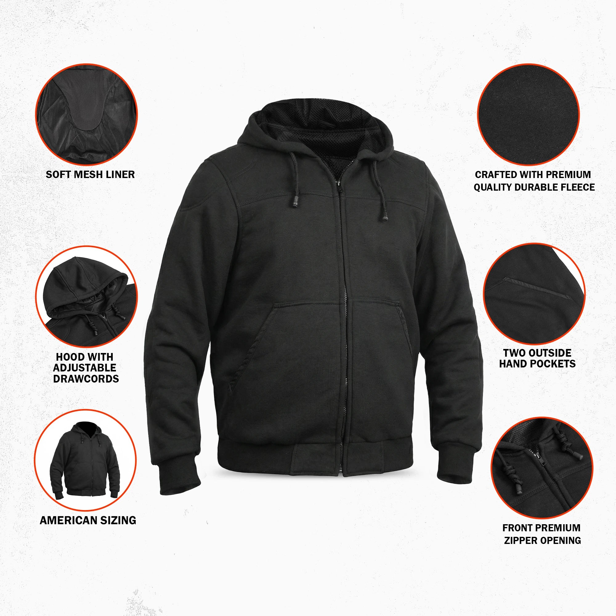 Dark Signal - Men’s Motorcycle Fleece Hoodie