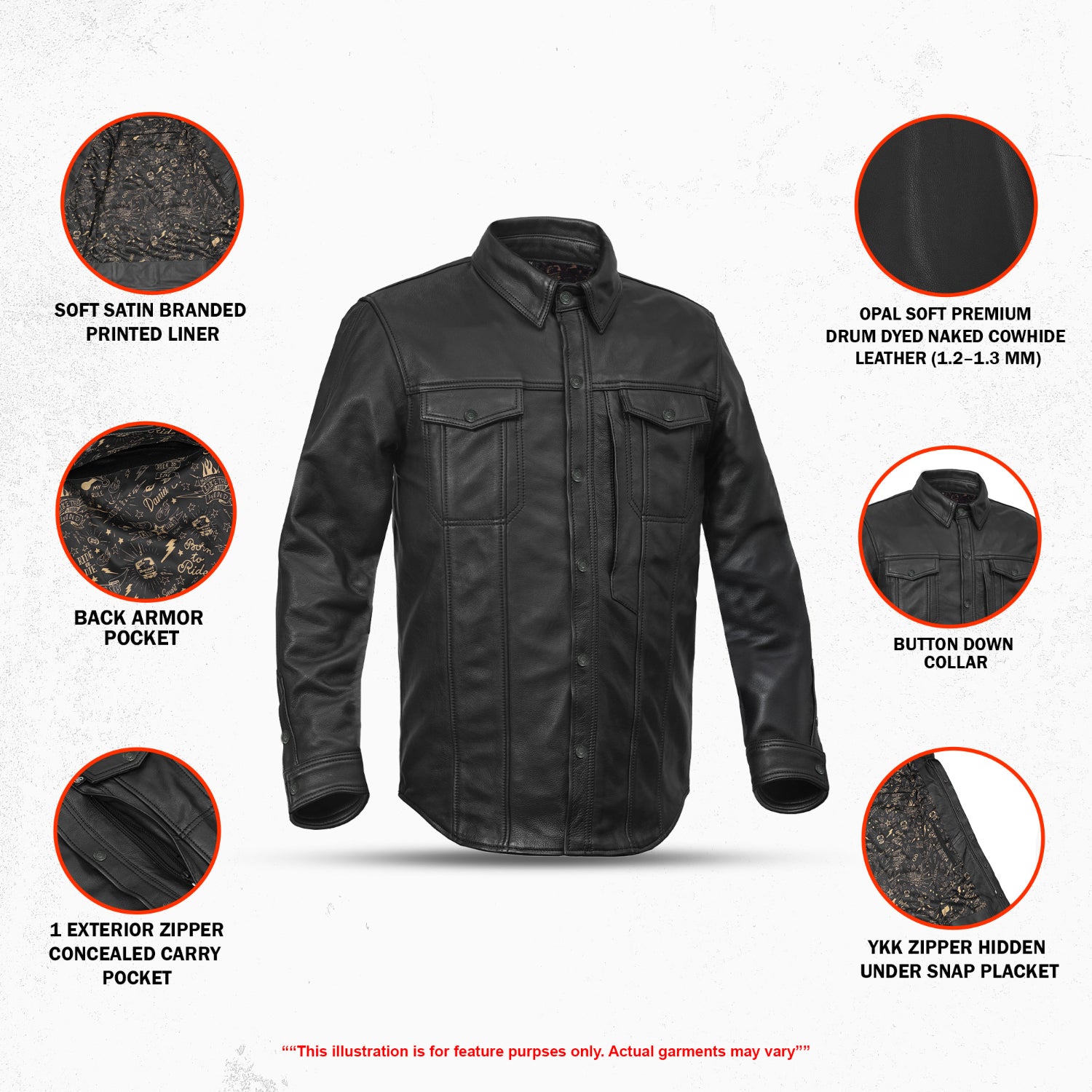 Dominion - Men’s Long Sleeve Leather Shirt