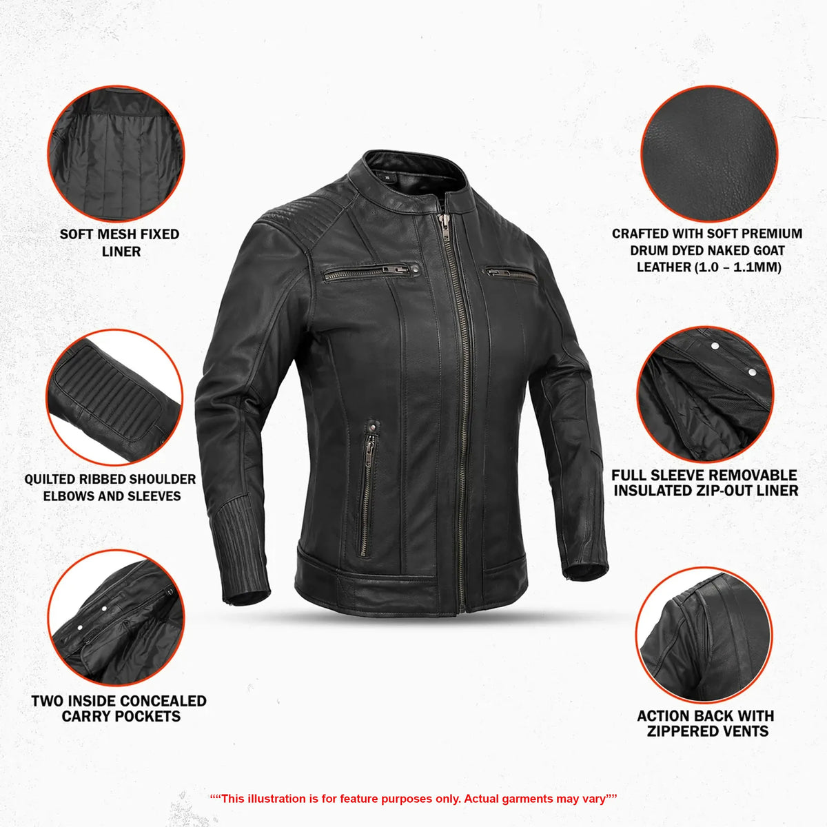 ELOWEN - Women’s Motorcycle Leather Jacket