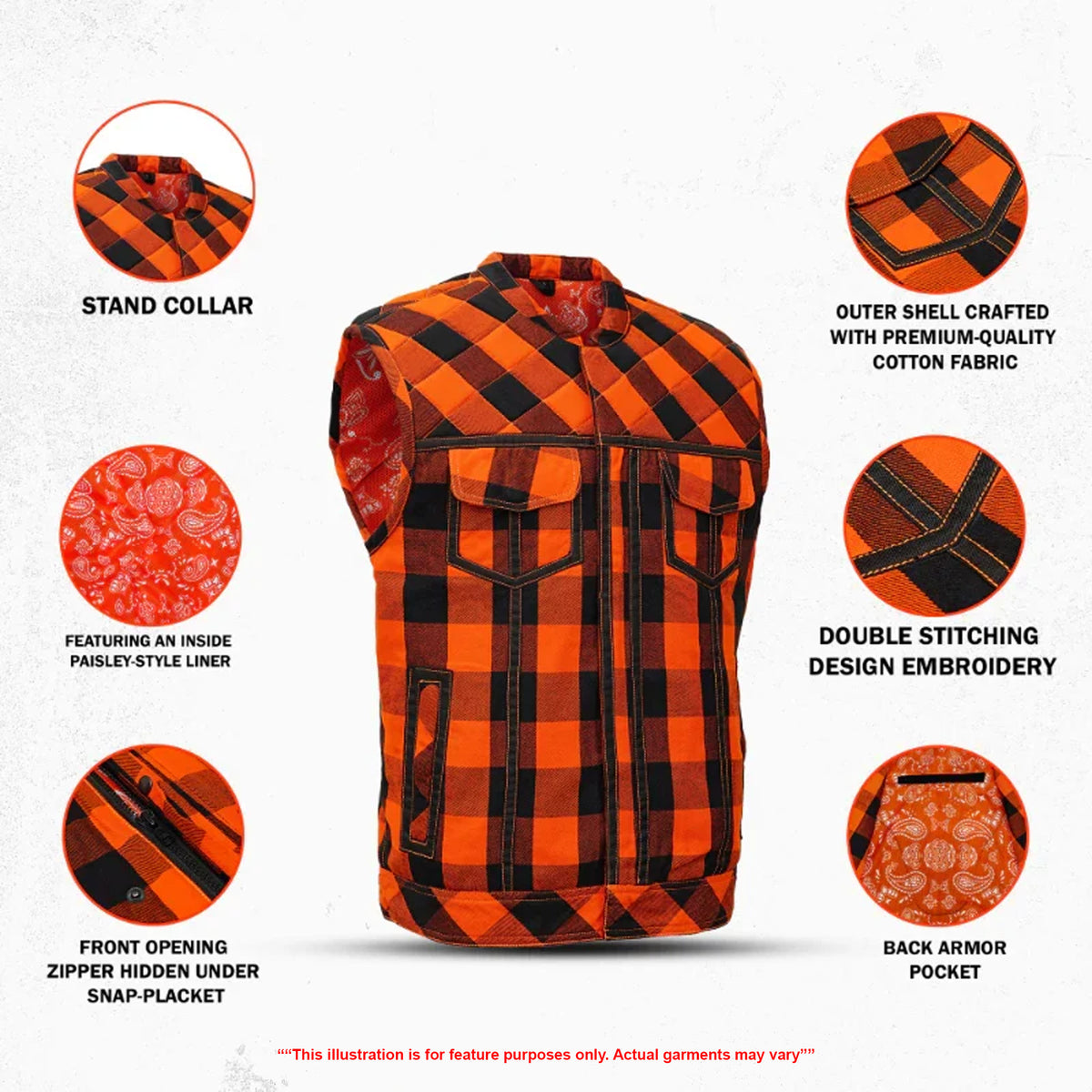 Fire Storm Flannel Motorcycle Textile Vest