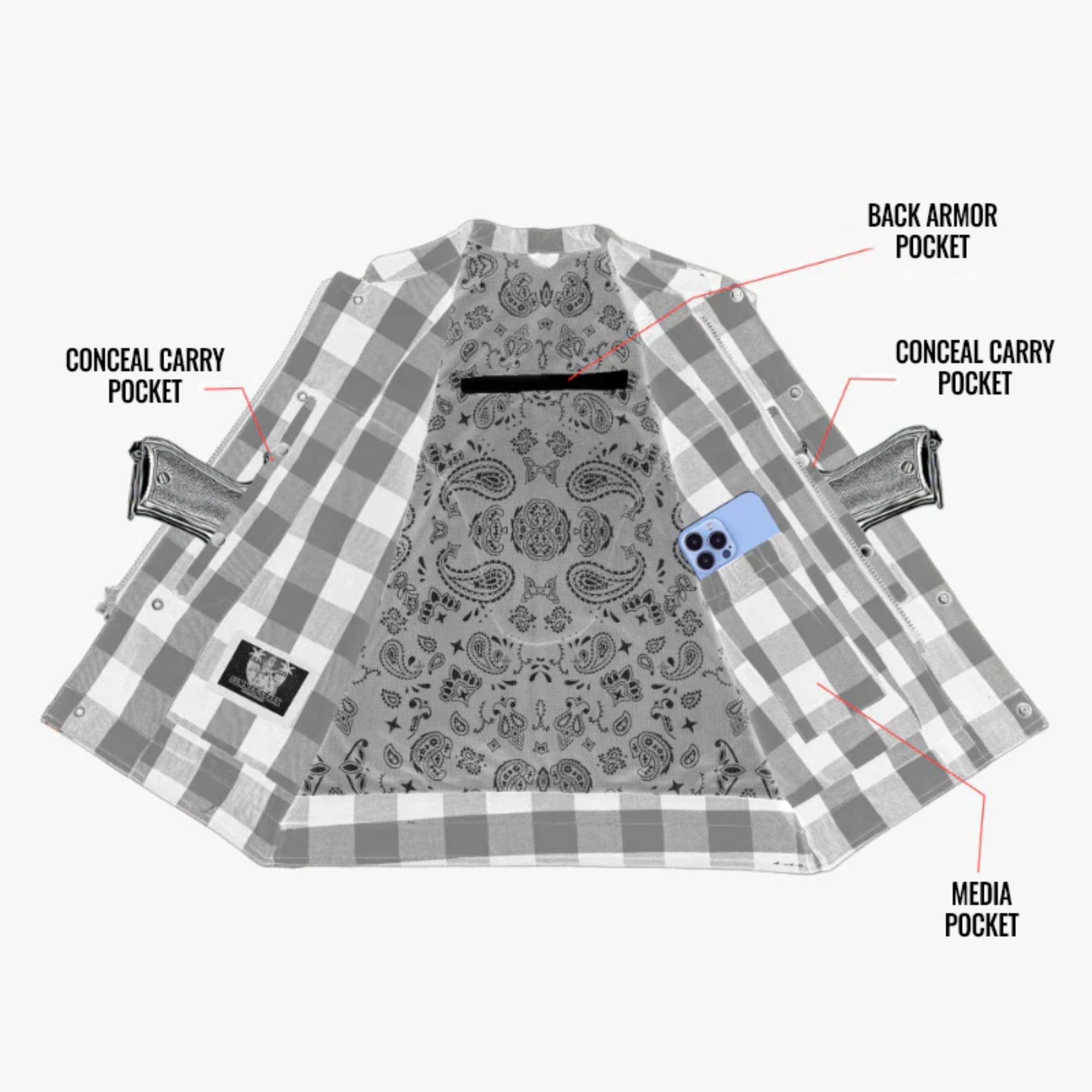 Fire Storm Flannel Motorcycle Textile Vest