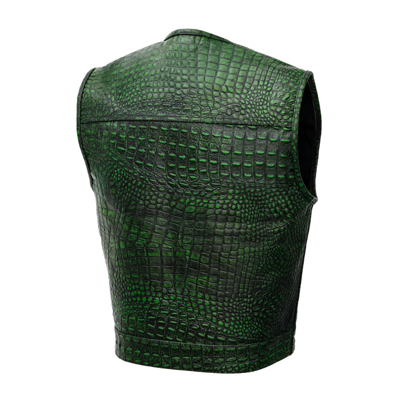 Gator Glint Men’s Motorcycle Leather Vest