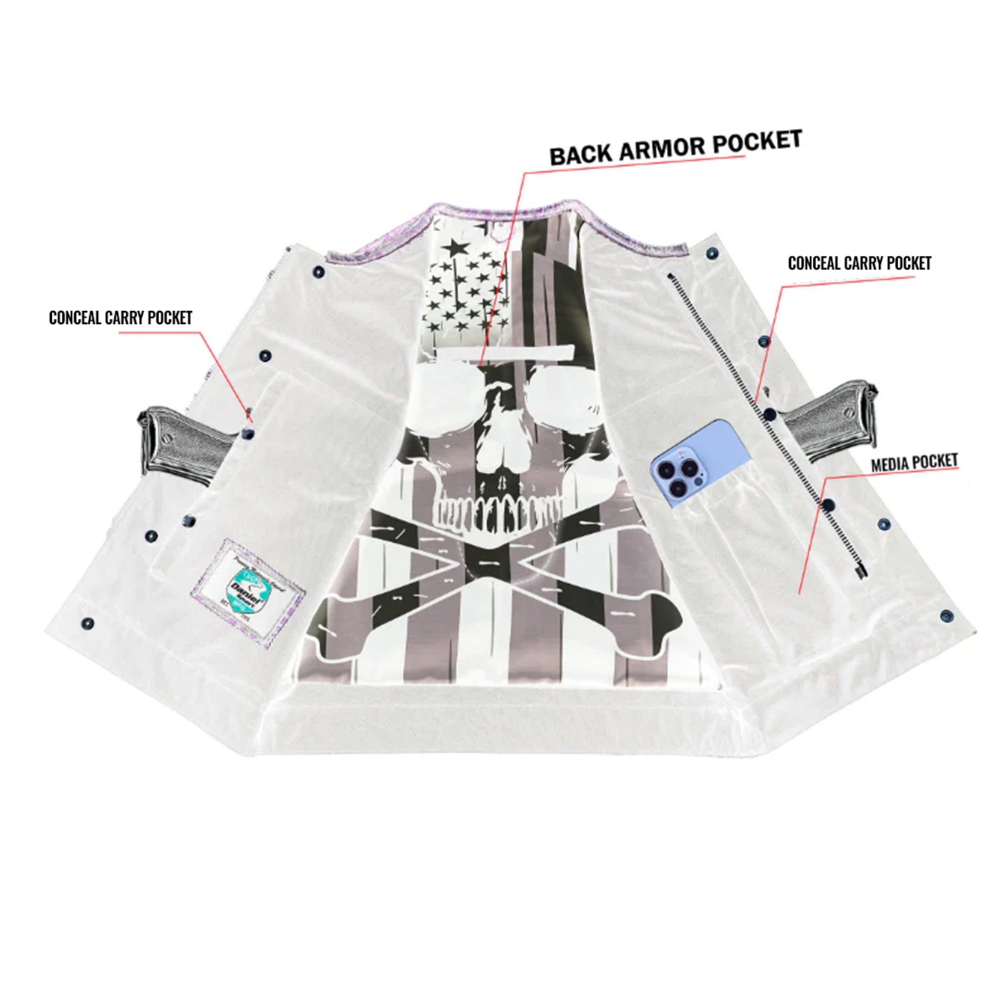 Gator Glint™ Men’s Lowcut Motorcycle Leather Vest