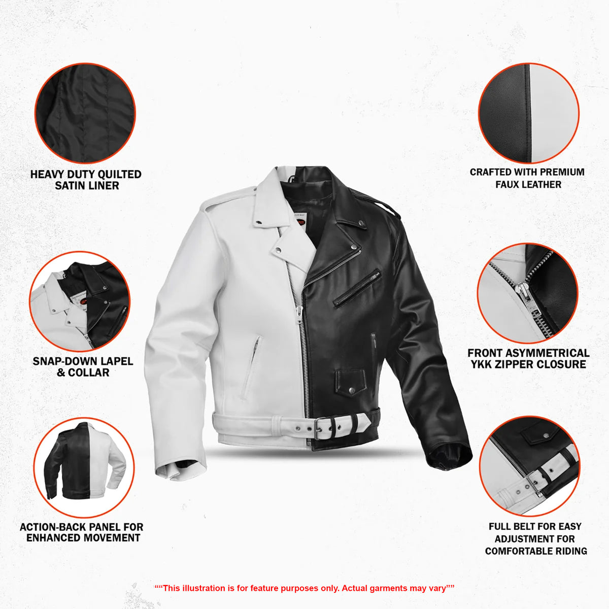 Gravepath Men’s Faux Leather Motorcycle Jacket