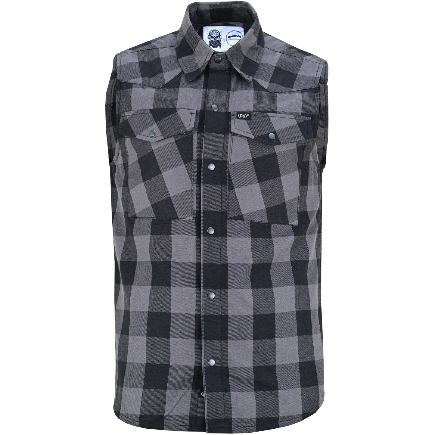 Gray Champ Men’s Gray Black Sleeveless Flannel