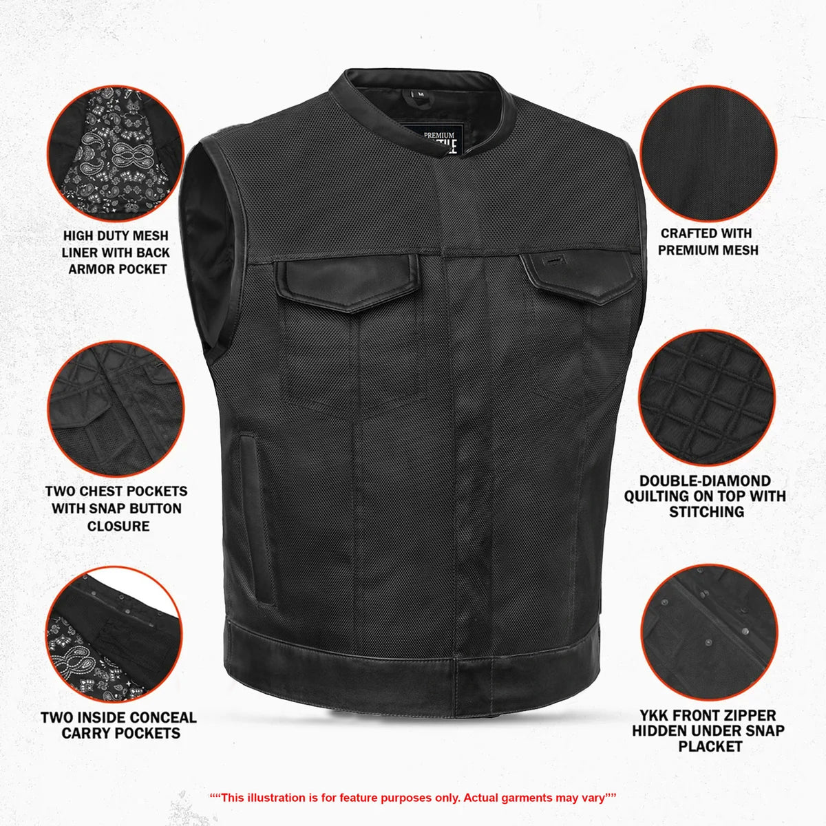 Grimline - Men's Textile Motorcycle Vest