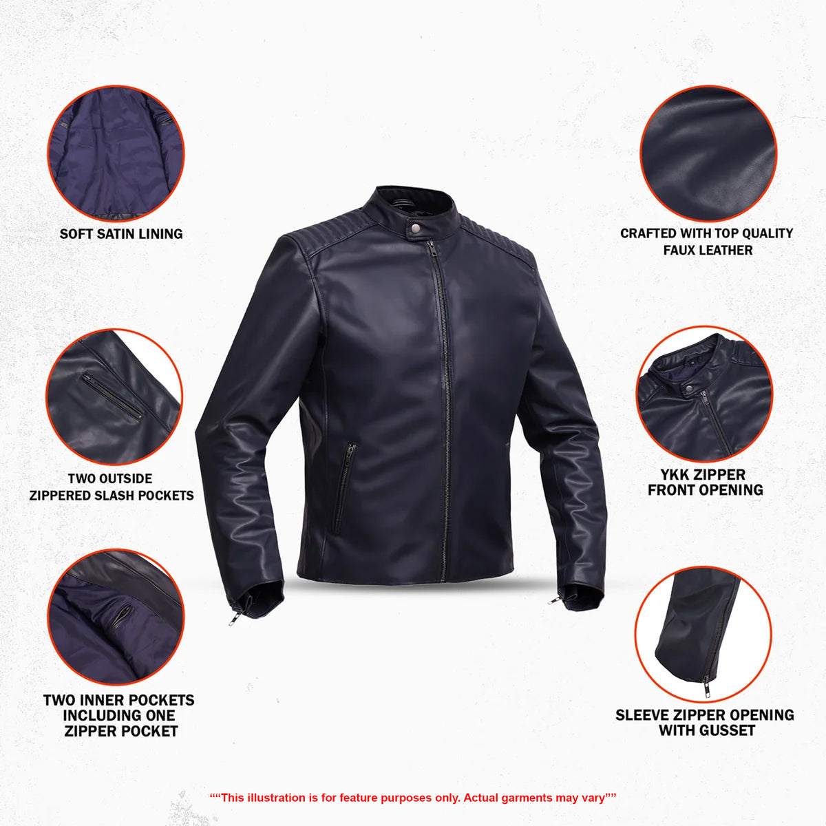 Harbor - Men’s Motorcycle Faux Leather Jacket