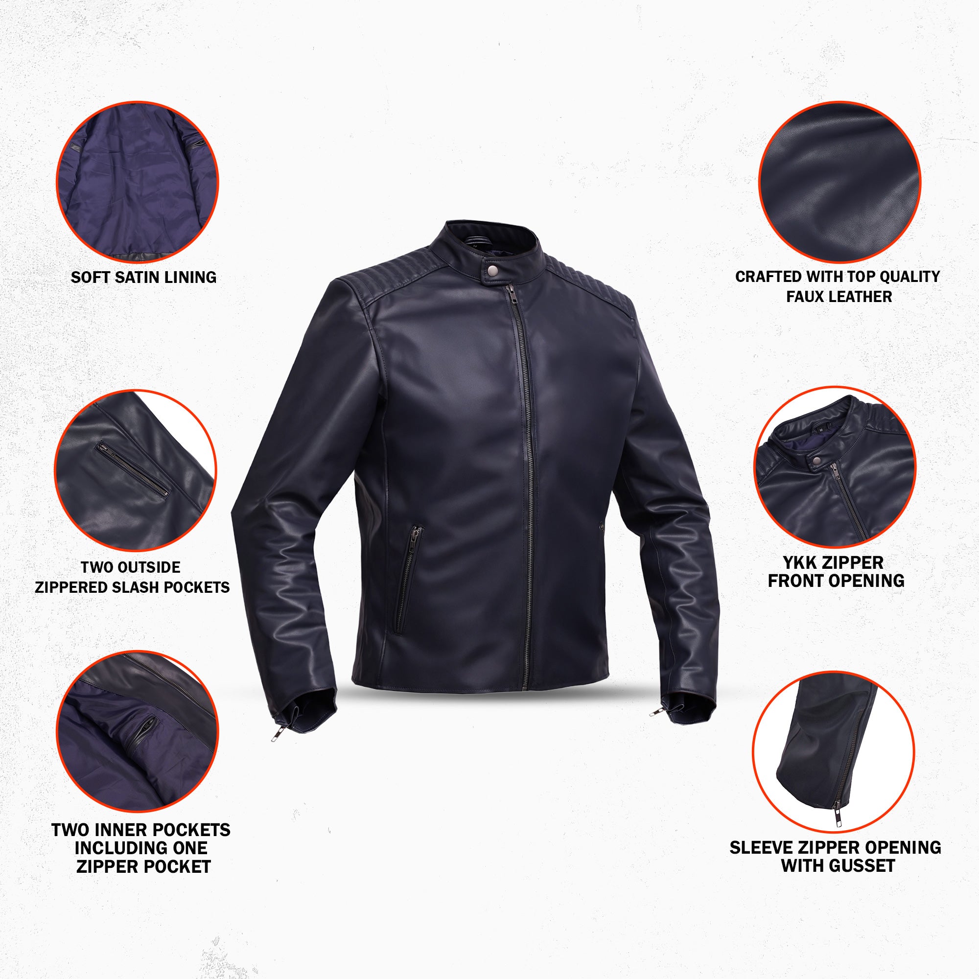 Harbor - Men’s Motorcycle Faux Leather Jacket