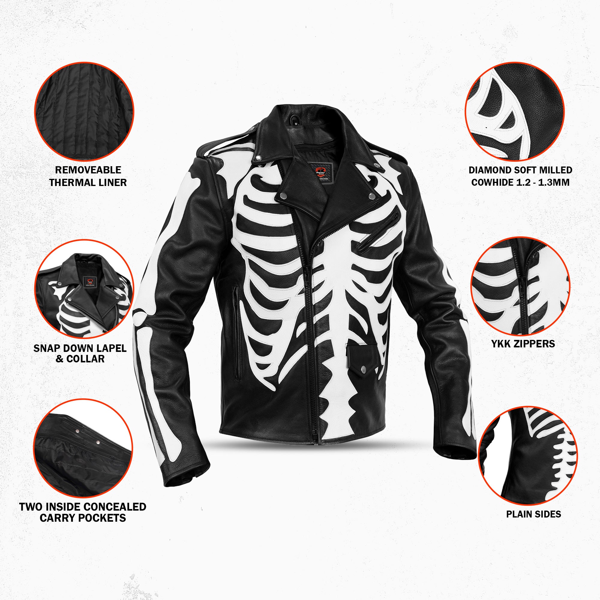 Hellbone - Men’s Leather Motorcycle Jacket